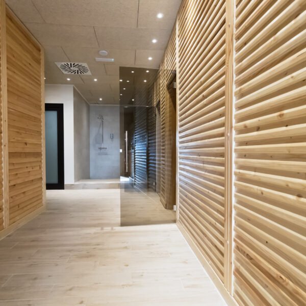 Teak architectural component used in a built environment